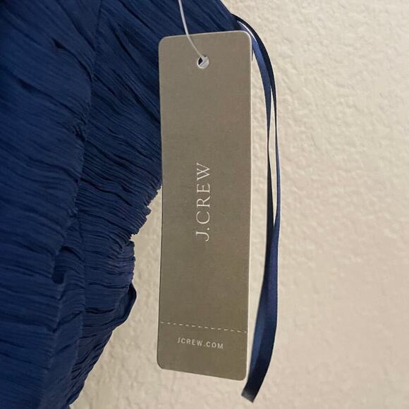 J. Crew Dress Womens Size 2 Blue Nadia Silk Pleated Chiffon Mini A-Line Cocktail - Picture 11 of 14